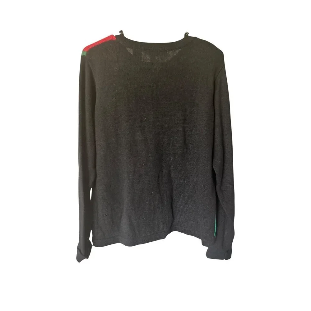 Victoria Jones Women's Red & Black Zipper Snowman Christmas Sweater - Picture 3 of 7